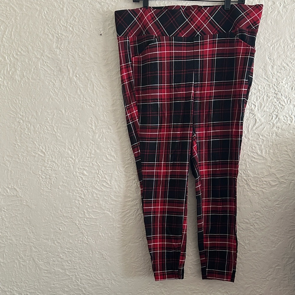 Torrid Pull On Pocket Pixie Pants Black Red White… - image 5